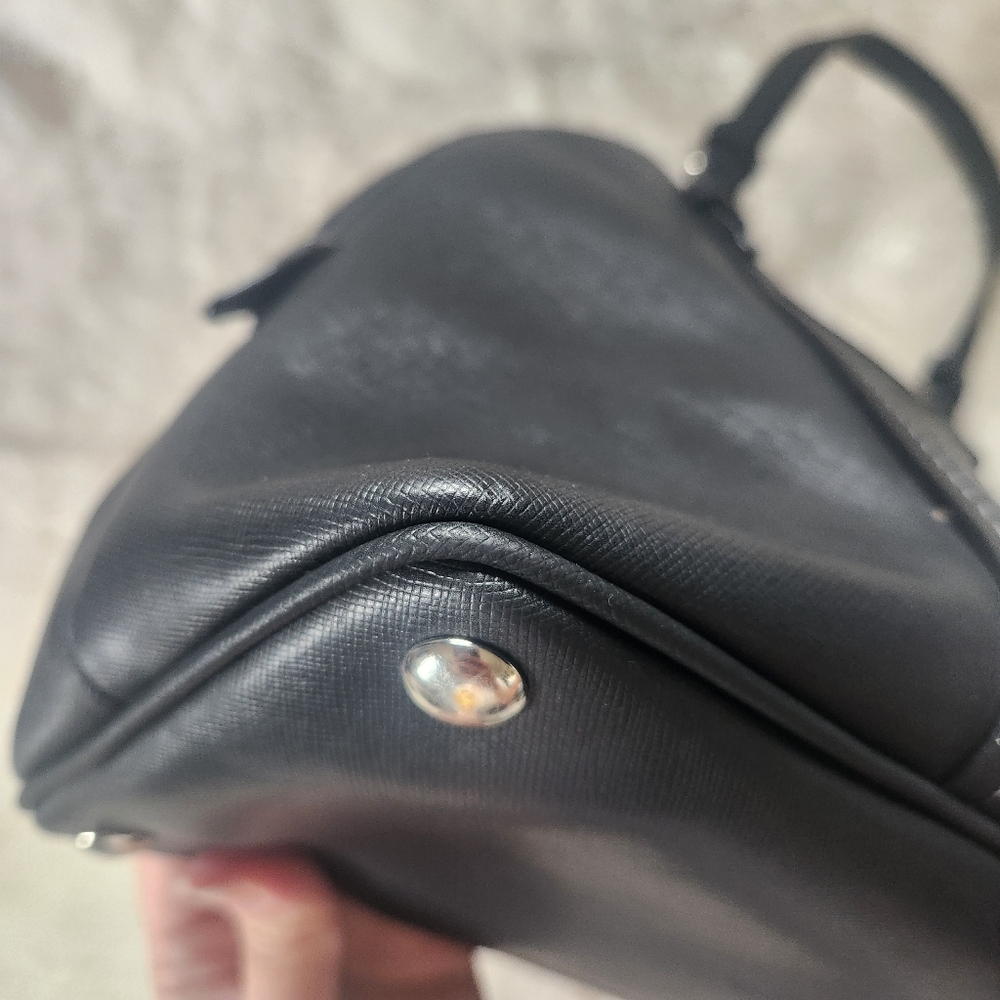 Coach Black Peyton Leather Cora Domed Satchel - Picture 13 of 16